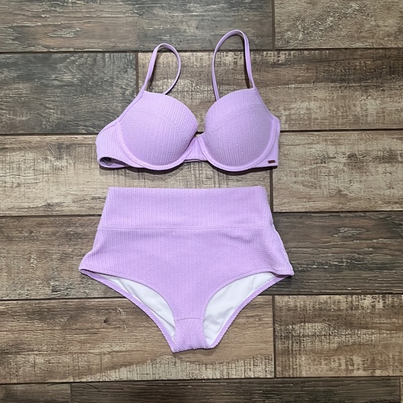 VS PINK purple crunch bikini- medium - Picture 2 of 5
